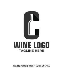 Letter C Wine Logo Design Template Inspiration, Vector Illustration.