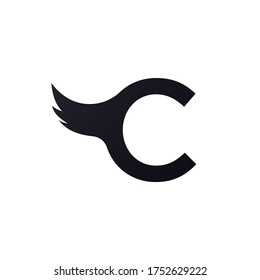diseño del logotipo de la ala C de letra