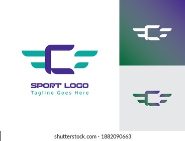 Letter C Wings Sports Brand Logo Symbol