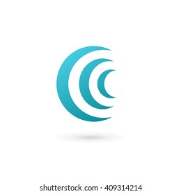 Letter C Wireless Logo Icon Design Template Elements