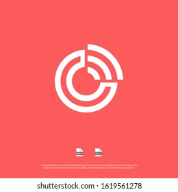 Letter C with wireless monogram logo design, Vector EPS 10