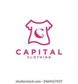 Letter C women's clothing logo icon vector