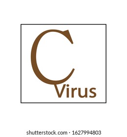 Letter C with the word virus.vector illustration