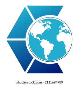 letter C with the world logo , simple and clean