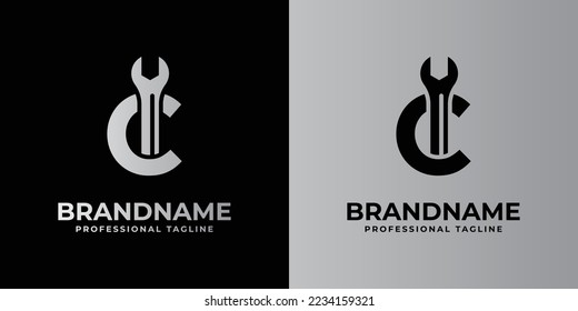 letter C wrench logo, suitable for any business related to wrench with C initials.