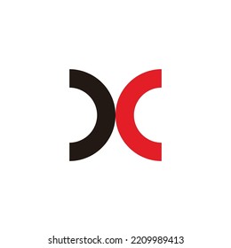 Geometrisches Symbol der Buchstaben C und X, einfaches Logo, Vektorgrafik