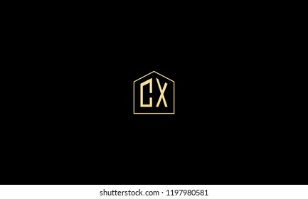 LETTER C AND X LOGO WITH NEGATIVE SPACE EFFECT IN FRAME FOR ILLUSTRATION OR LOGO DESIGN USE