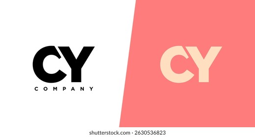Letter C and Y, CY logo design template. Minimal monogram initial based logotype.