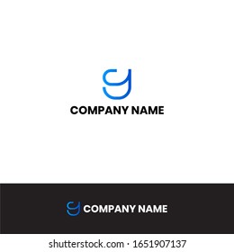 Letter C and Y logo design template - simple, monogram, modern logo