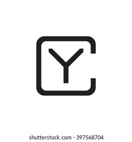 letter C and Y monogram square shape logo black