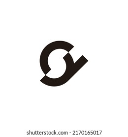 Letter c and y, letter s geometric symbol simple logo vector