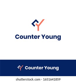 Letter C and Y simple, modern, and flat logo design template. Good for business