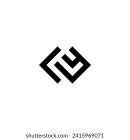 Letter c and y square geometric symbol simple logo vector