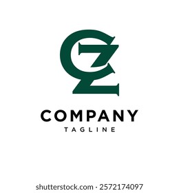 Letter C Z Monogram Simple Logo Icon Vector