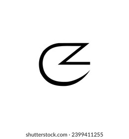 Letter C z unique geometric symbol simple logo vector
