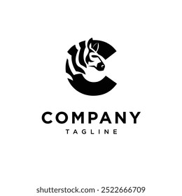 Letter C Zebras Logo Icon Vector