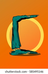 Letter C in zombie style. Vector illustration