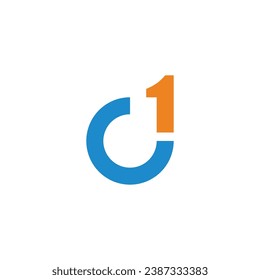 letter c1 colorful circle simple logo vector 