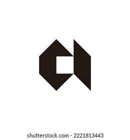 Letter ca ac c a square geometric symbol simple logo vector