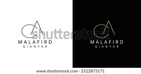 Letter CA AC Logo Design, Creative Minimal CA AC Monogram. abstract vector logo monogram. initial letter C A logo design vector illustration. Abstract initial monogram letter alphabet logo desig.Print