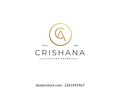 Letter CA AC logo minimalist elegant design concept. Initial symbol for brand corporate business identity. Alphabet vector elements