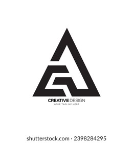 Letter Ca or Ac triangle creative line shape unique abstract monogram typography logo