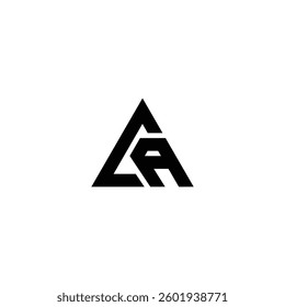 Letter Ca or Ac triangle creative line shape unique abstract monogram typography logo