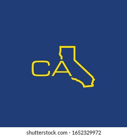 Letter CA California State Logo