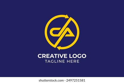 letter CA DA circle arrow abstract business vector, letter CA DA logo for corporate business or finance company