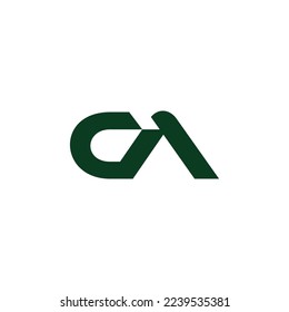 letter ca green triangle shape simple logo vector 