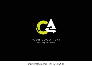 Letra CA Home Vector geométrico simple con logo enlazado