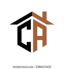 letter CA house logo template, letter CA house logo elements, letter CA house vector