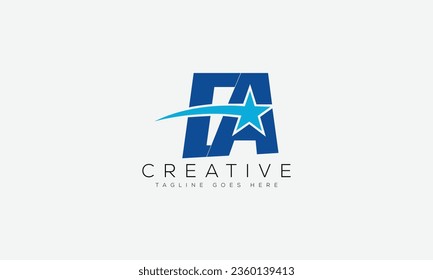 Ilustración vectorial de la plantilla de diseño del logotipo de la CA de la letra.