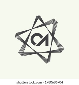 Letter CA logo icon flat and vector design template
