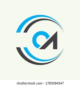 Letter CA logo icon flat and vector design template
