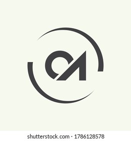 Letter CA logo icon flat and vector design template