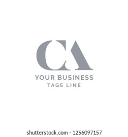 Letter CA logo template. Abstract initial letter CA AC. minimal awesome trendy professional logo design template. 