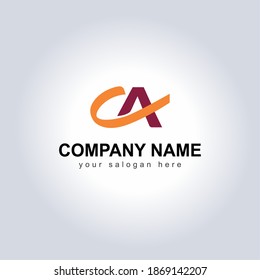 Letter CA Logo Vector Design Illustration for your Business Identity template. Creative Company Name with slogan brand logo. Unique Letter CA Logo Icon for monogram . Beautiful Company Logo Idea.