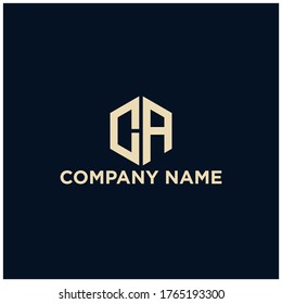 Letter CA logo.Hexagonal logo.Template logo.Geometric logo