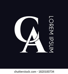Letter CA luxury logo design vector