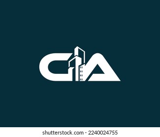 Letter CA modern building logo. creative real estate vector illustration.