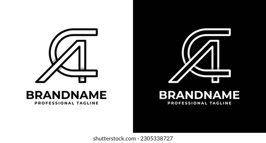 Letter CA Monogram Logo, suitable for any business with CA or AC initials.