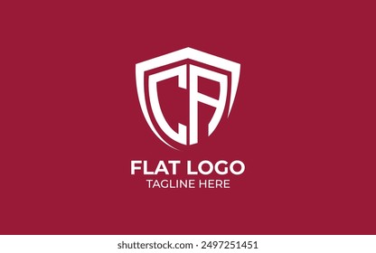letter CA shield protection security logo, letter CA AC shield business logo