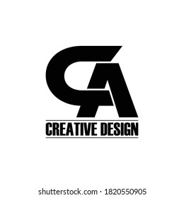 Letter CA simple logo design vector