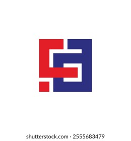 letter ca stripes square colorful logo vector 