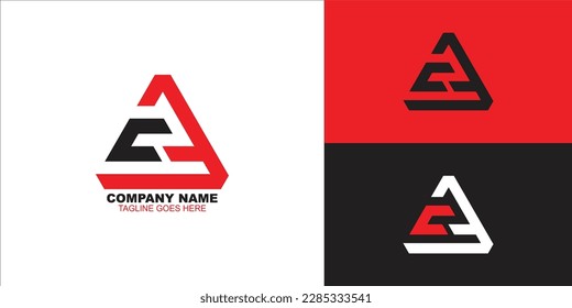 letter ca triangle logo design vector illustration templat