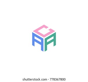 Letter CAA logo. Three letter icon