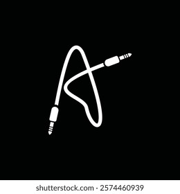 Letter A Cable Jack Logo Design Vector Icon Graphic Symbol Illustration