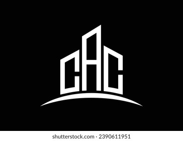 Letter CAC building vector monogram logo design template. Building Shape CAC logo.