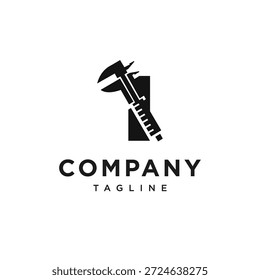 Letra I Calipers Logo Icon Vector